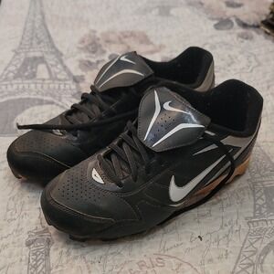 Nike Black Athletic Cleats with White Swoosh